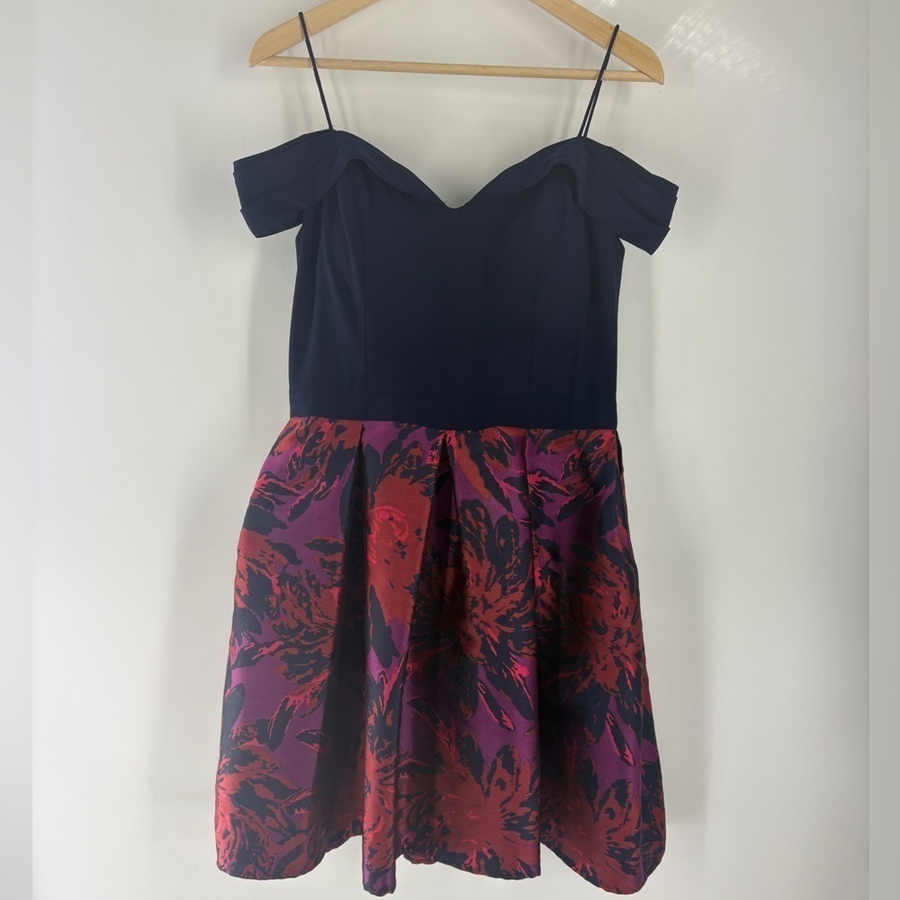 Morgan & Co. Off the Shoulder Jersey Jacquard Party Dress Size 11/12 - Picture 4 of 12